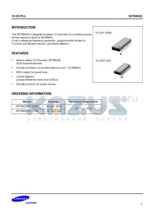 S5T8803A datasheet - 10 CH PLL