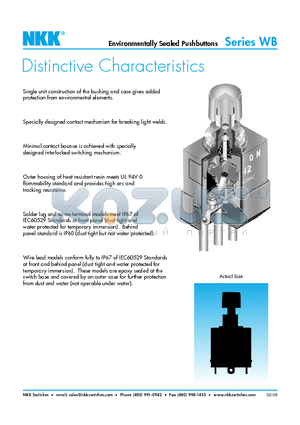 WB12L-DC datasheet - Environmentally Sealed Pushbuttons