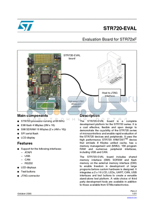 STR720-EVAL datasheet - Evaluation Board for STR72xF