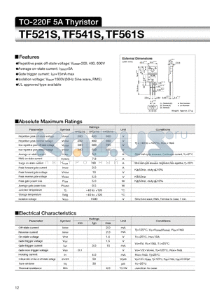 TF561S datasheet - TO-220F 5A Thyristor