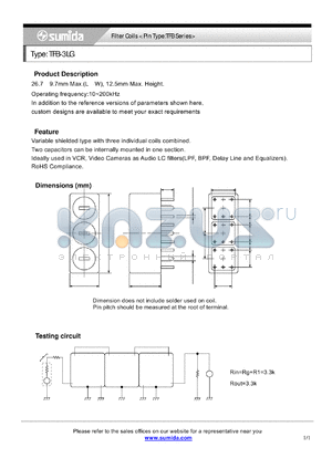 TFB-3LG datasheet - Filter Coils