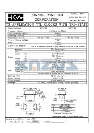 S65T3R datasheet - T3 APPLICATION TTL COLOCKS WITH TRI-STATE
