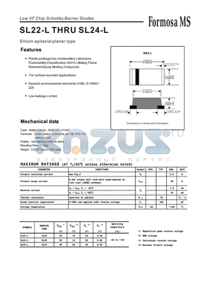 SL22-L datasheet - Low VF Chip Schottky Barrier Diodes - Silicon epitaxial planer type