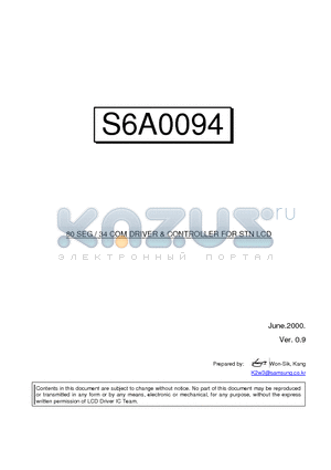 S6A0094 datasheet - 80 SEG / 34 COM DRIVER & CONTROLLER FOR STN LCD