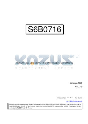 S6B0716 datasheet - 33 COM / 100 SEG DRIVER & CONTROLLER FOR STN LCD