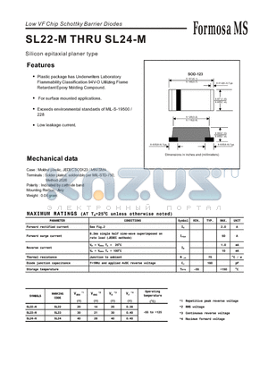 SL23-M datasheet - Low VF Chip Schottky Barrier Diodes - Silicon epitaxial planer type