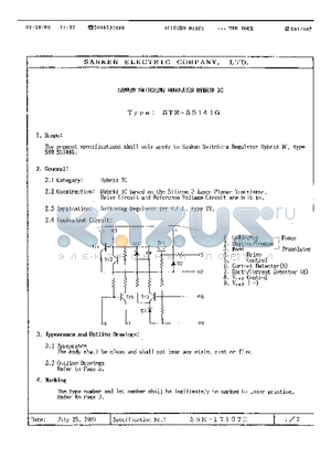 STRS5141G datasheet - SWITCHING REGULATOR HYBRID IC