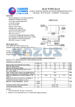 SL24 datasheet - LOW VF SURFACE MOUNT SCHOTTKY BARRIER RECTIFIER