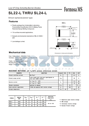 SL24-L datasheet - Low VF Chip Schottky Barrier Diodes - Silicon epitaxial planer type