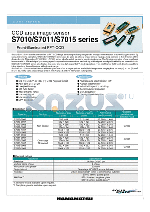 S7011-1006 datasheet - CCD area image sensor