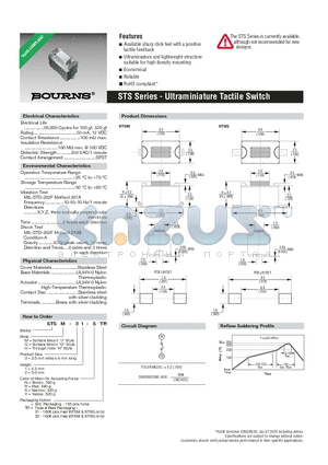 STSG-31-S datasheet - Ultraminiature Tactile Switch