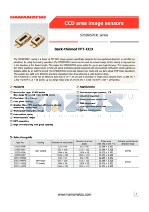 S7030-1007 datasheet - Back-thinned FFT-CCD