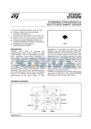 STSR2PCD-TR datasheet - FORWARD SYNCHRONOUS RECTIFIERS SMART DRIVER