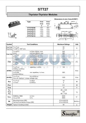 STT27GK12 datasheet - Thyristor-Thyristor Modules