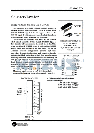 SL4017BN datasheet - Counter/Divider