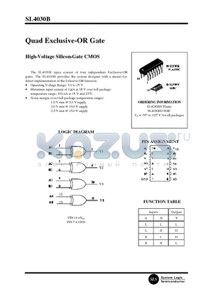 SL4030 datasheet - Quad Exclusive-OR Gate