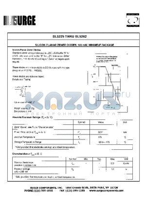 SL5245 datasheet - SILICON PLANAR ZENER DIODES, 500mW,MINIMELF PACKAGE