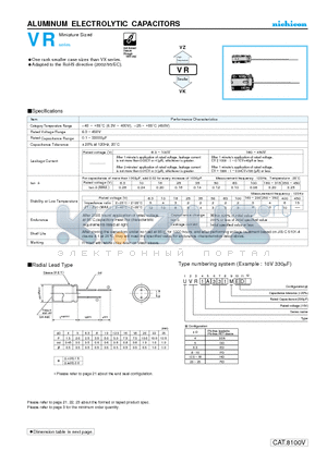 UVR1V472MDD6 datasheet - ALUMINUM ELECTROLYTIC CAPACITORS