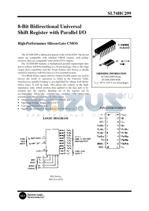 SL74HC299 datasheet - 8-Bit Bidirectional Universal Shift Register with Parallel I/O