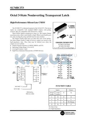 SL74HC373 datasheet - Octal 3-State Noninverting Transparent Latch