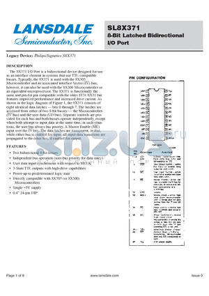 SL8X371 datasheet - 8-Bit Latched Bidirectional I/O Port