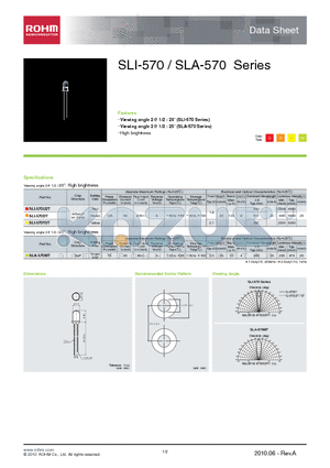 SLA-570MT datasheet - Viewing angle 2 1/2 : 20 (SLI-570 Series) Viewing angle 2 1/2 : 25 (SLA-570 Series)