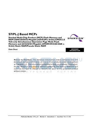 S71PL032JB0BAWTZ3 datasheet - Based MCPs