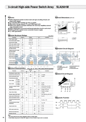 SLA2501M datasheet - 3-circuit High-side Power Switch Array