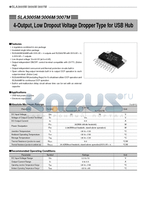 SLA3005M datasheet - 4-Output, Low Dropout Voltage Dropper Type for USB Hub