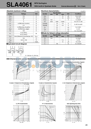 SLA4061 datasheet - NPN Darlington With built-in flywheel diode