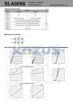 SLA5059 datasheet - N-channel  P-channel 3-phase motor drive