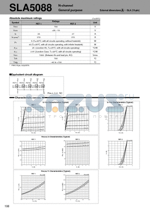 SLA5088 datasheet - N - channel General purpose  External dimensions A -SLA (15-pin)