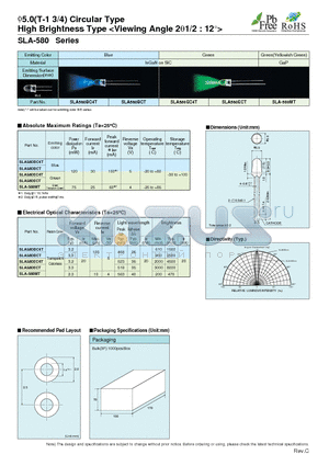 SLA580BCT datasheet - 5.0(T-1 3/4) Circular Type High Brightness Type