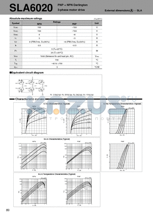 SLA6020 datasheet - PNP  NPN Darlington 3-phase motor drive