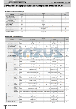 SLA7033 datasheet - 2-Phase Stepper Motor Unipolar Driver ICs