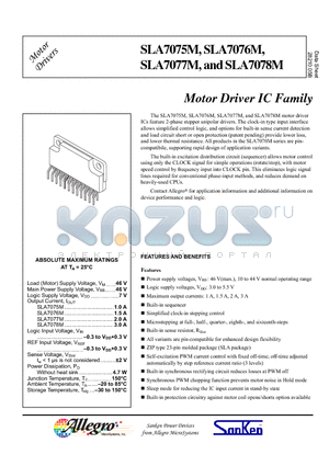 SLA7078M datasheet - Motor Driver IC Family