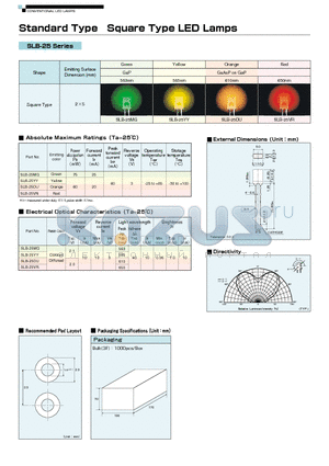 SLB-25DU datasheet - Standard Type Square Type LED Lamps