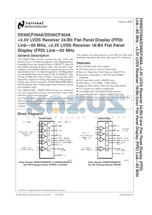 SLC64A datasheet - 3.3V LVDS Receiver 24-Bit Flat Panel Display (FPD) Link-65 MHz, 3.3V LVDS Receiver 18-Bit Flat Panel Display (FPD) Link-65 MHz
