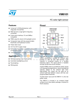 STV-6101-R01 datasheet - IbC color light sensor