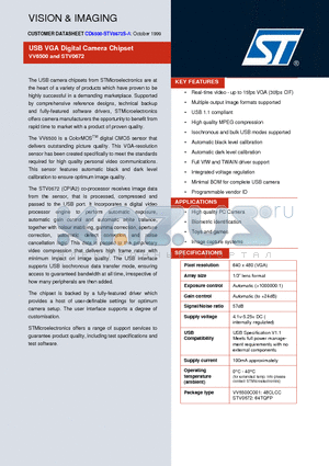 STV-USB-E01 datasheet - USB VGA Digital Camera Chipset