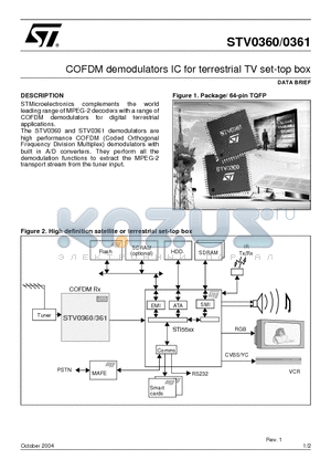 STV0360 datasheet - COFDM demodulators IC for terrestrial TV set-top box