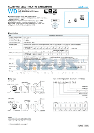 UWD1C330MCL datasheet - ALUMINUM ELECTROLYTIC CAPACITORS