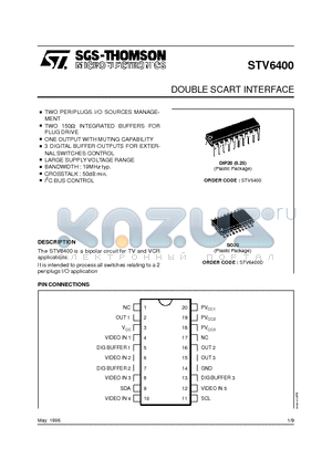 STV6400D datasheet - DOUBLE SCART INTERFACE