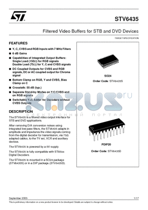 STV6435S datasheet - Filtered Video Buffers for STB and DVD Devices