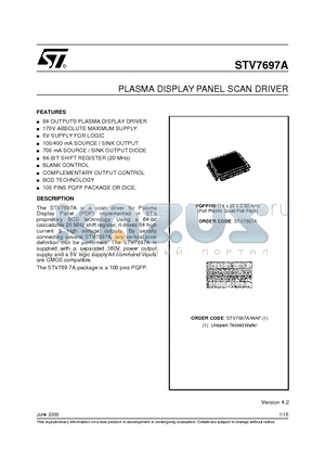 STV7697A datasheet - PLASMA DISPLAY PANEL SCAN DRIVER