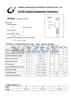 TPT5610 datasheet - TRANSISTOR (PNP)