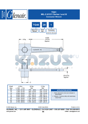 TG48-14-3 datasheet - Connector Wrench