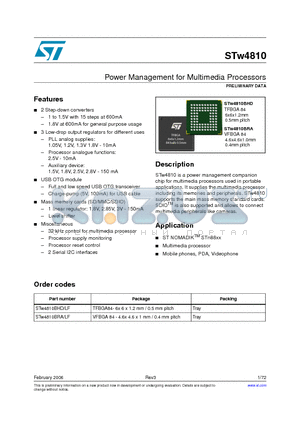 STW4810BHD datasheet - Power Management for Multimedia Processors