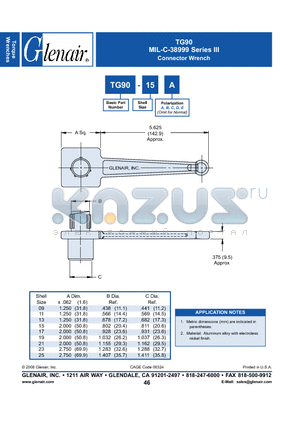 TG90-09B datasheet - Connector Wrench