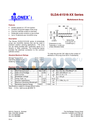 SLDA-61S16-XX datasheet - Multielement Array